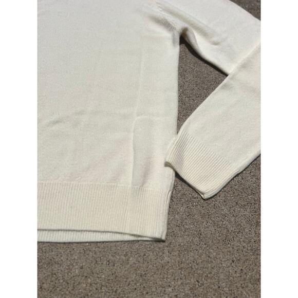 Vintage Sag Harbor Cream Mock Neck Acrylic Boxy Knit Sweater Size Large - Picture 3 of 5